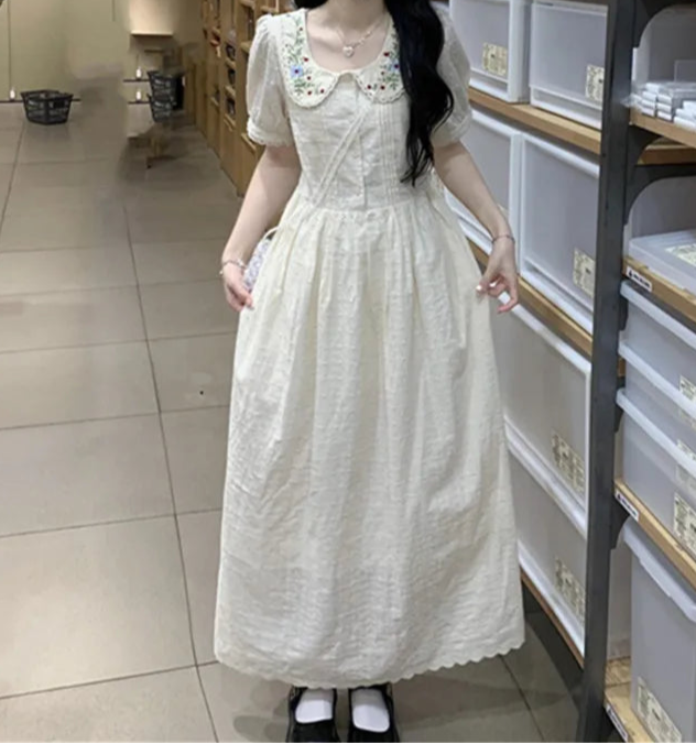 Embroidered Cottagecore Dress