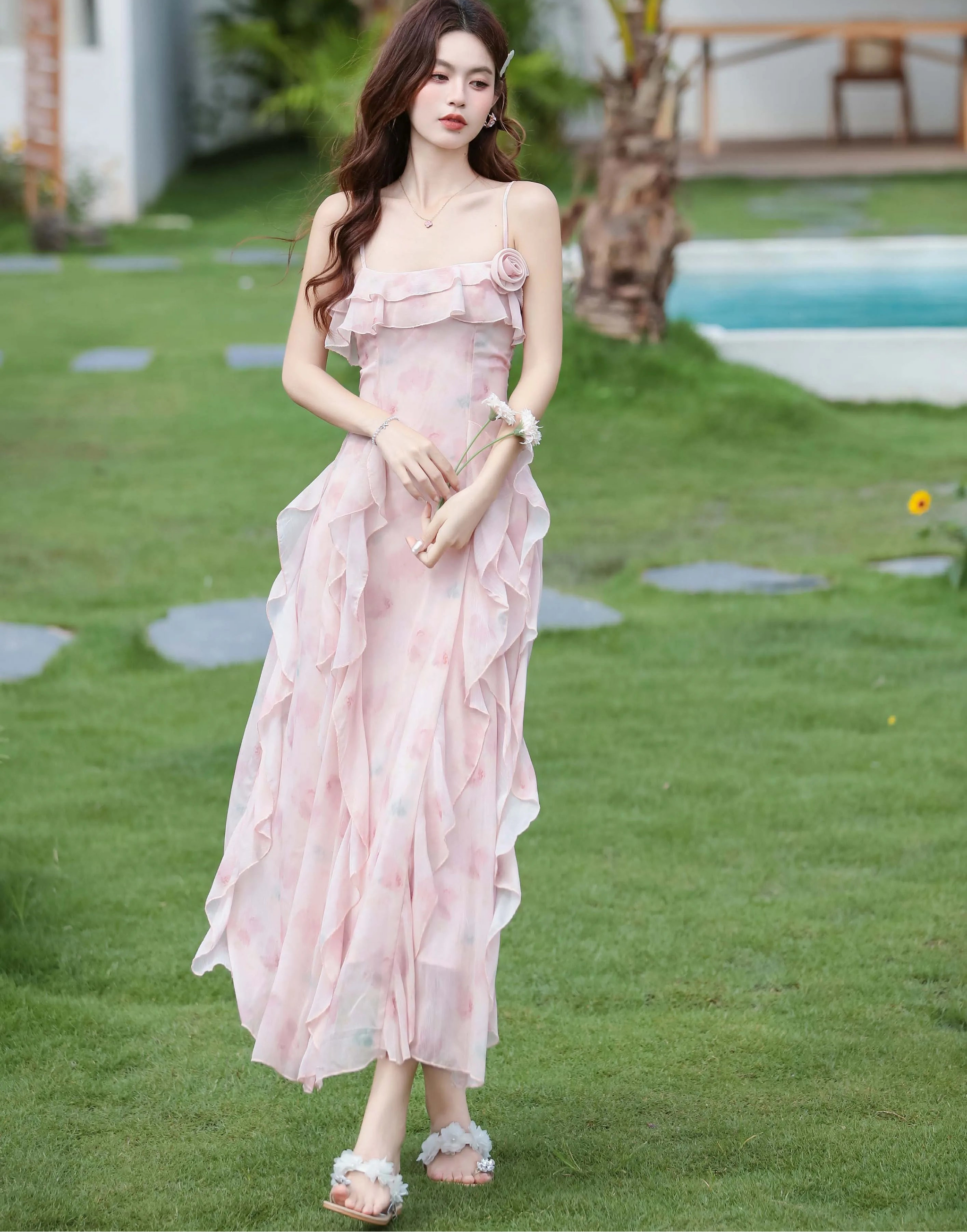 Soft Enchant Fairycore Ethereal Dress - Feminine Romantic Cottagecore Aesthetic
