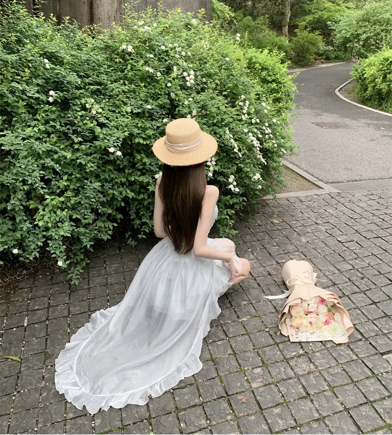 2-Piece Blue Nymph Fairycore Dress Set