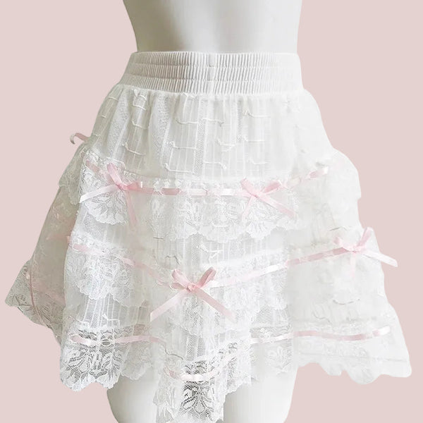 Lace Ribbon Coquette Skirt