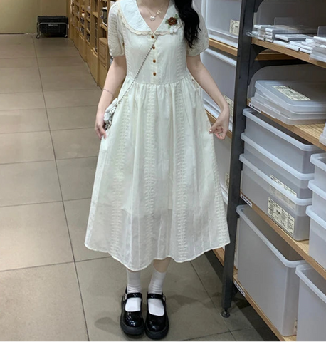 Wind Flower Cottagecore Cotton Dress