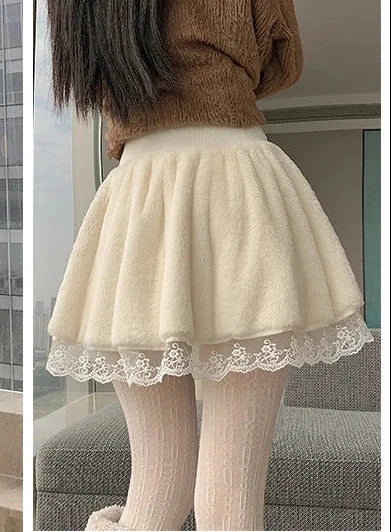 Cozy Winter Coquette Skirt with Shorts