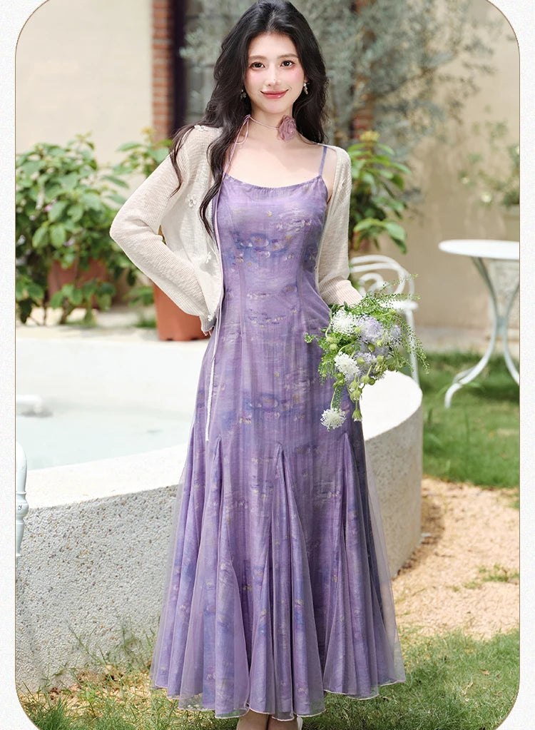 Amethyst Fairy Dress + Flower Choker Necklace