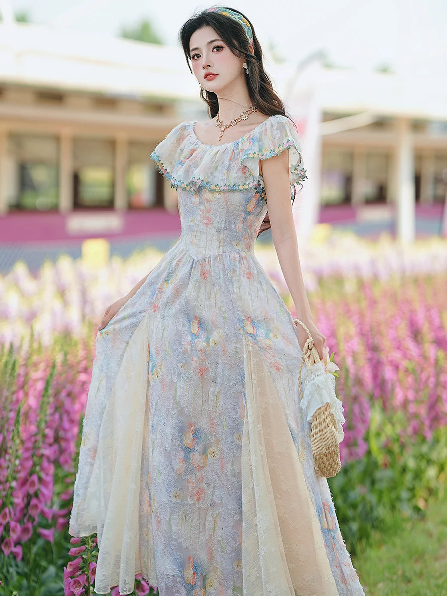 Pastel Garden Fairycore Princess Dress