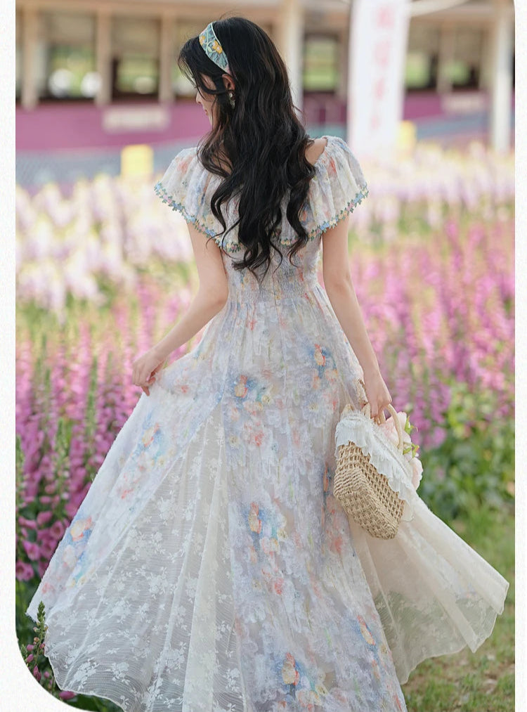 Pastel Garden Fairycore Princess Dress