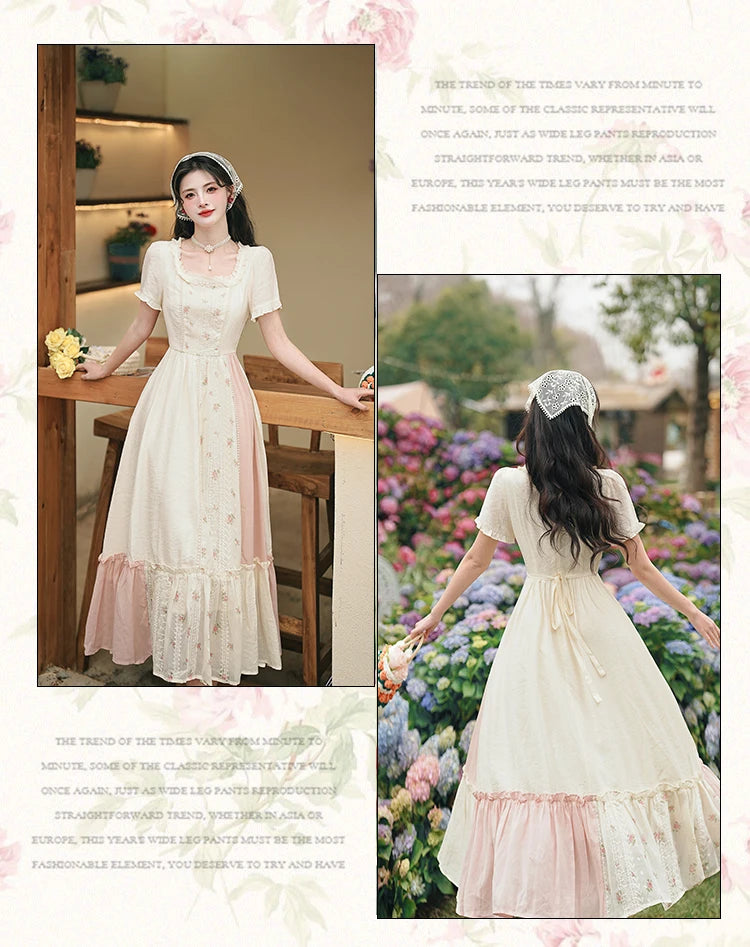Carrot Garden 2-Piece Cottagecore Dress + Head Scarf Set