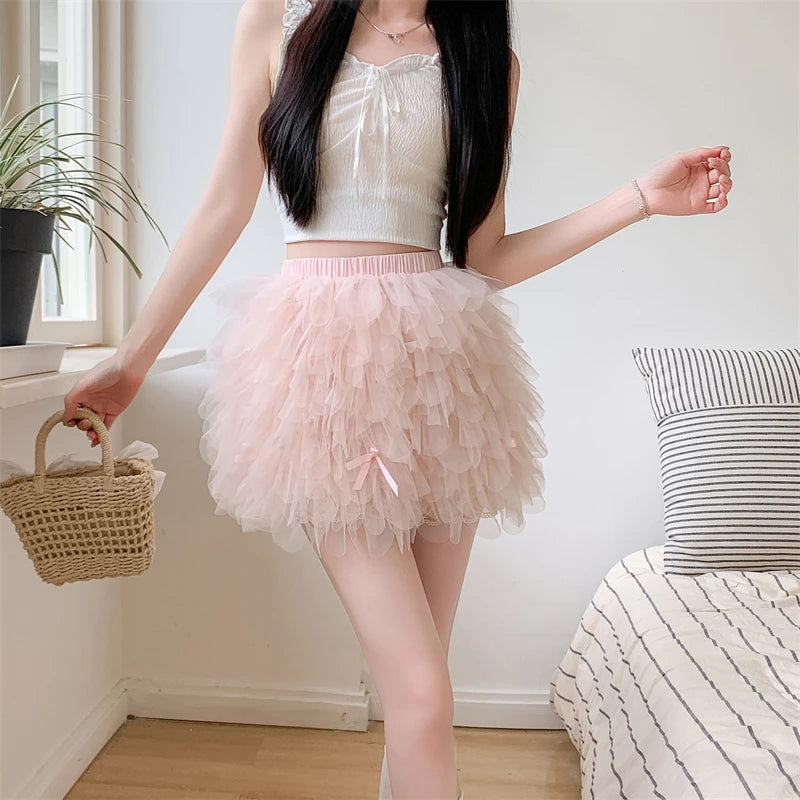 Day-Beam Coquette Mini Skirt