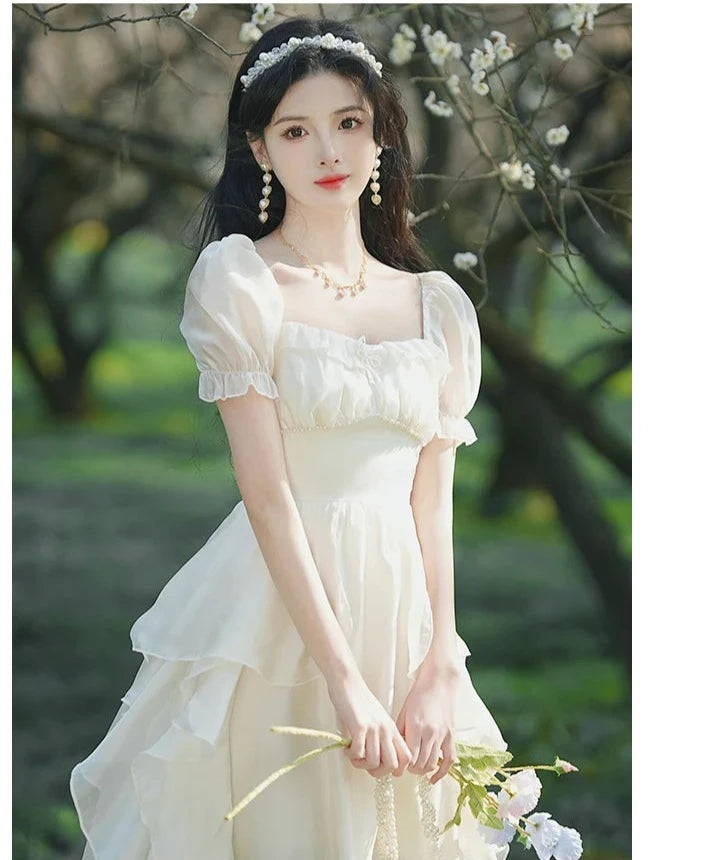 Sundew Romantic Princesscore Pearl Decorated Spring Fairy Dress