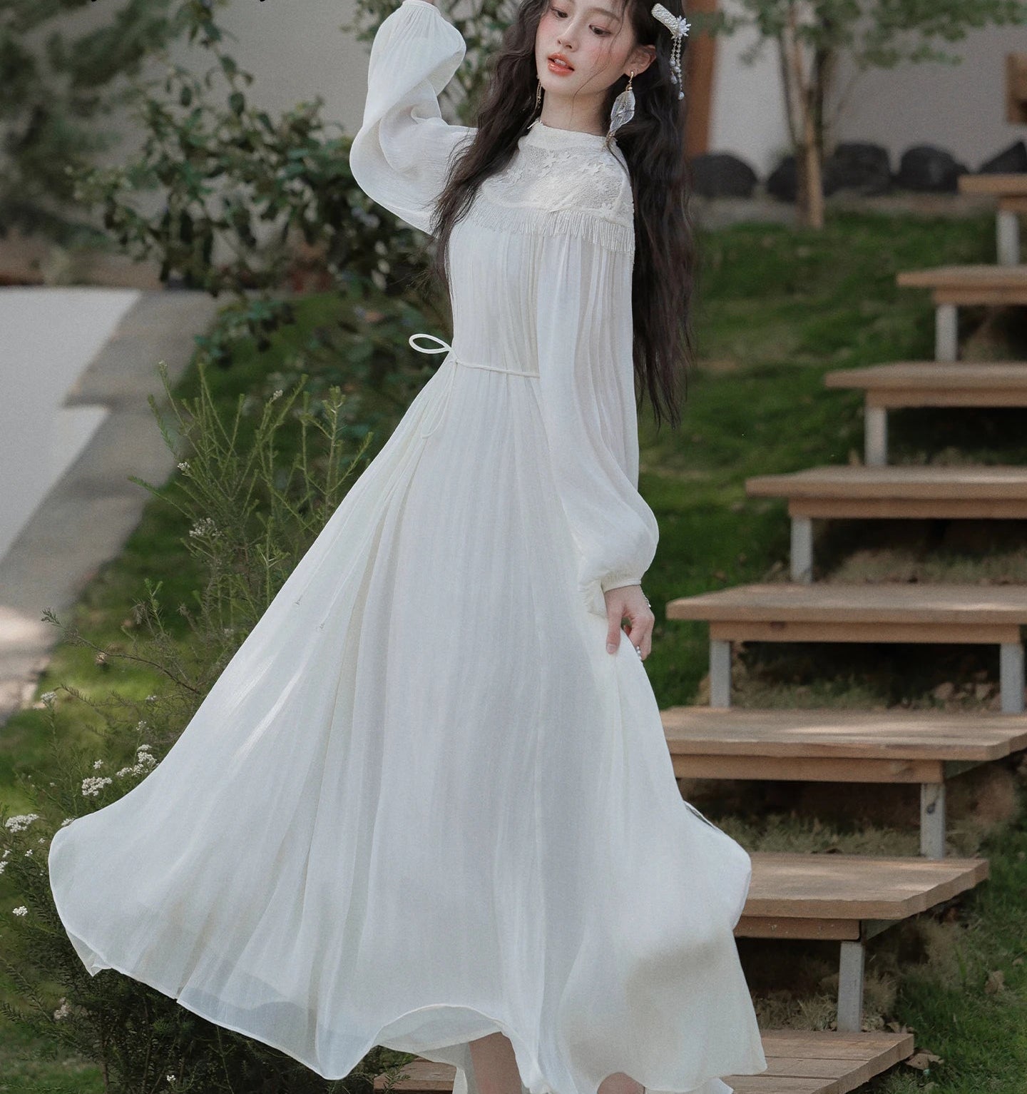 blue dress for baby girl Ethereal Bohemian Fairy Dress white boho vintage dress