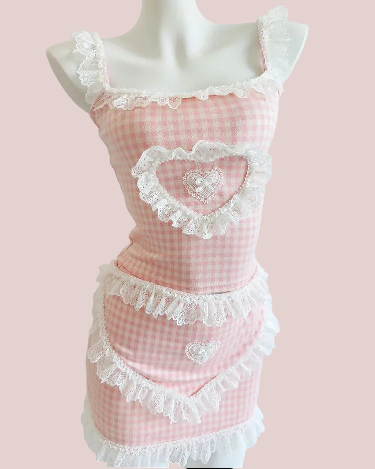 Hopeless Romantic Y2K Coquette Pink Ruffle Top - Romantic Anime Aesthetic