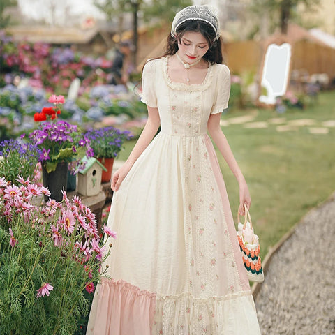 Carrot Garden 2-Piece Cottagecore Dress + Head Scarf Set