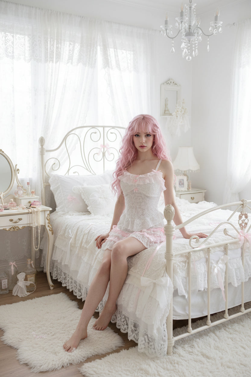 Lily Lace Ruffle Coquette Top