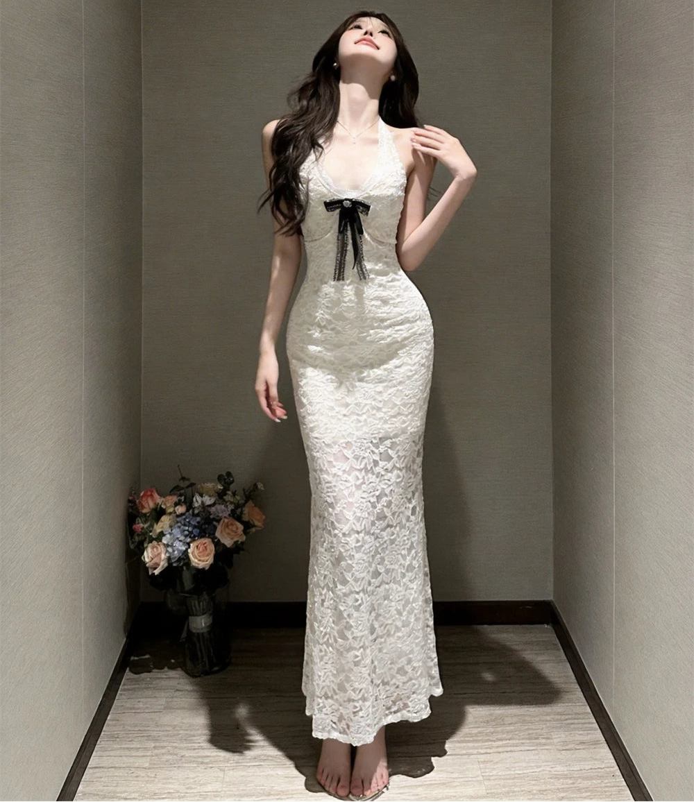 Valorie White Lace Coquette Dress