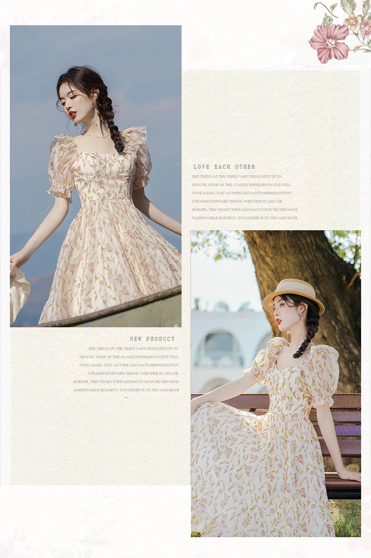 Cozy Peachflower Cottage Fairy Dress