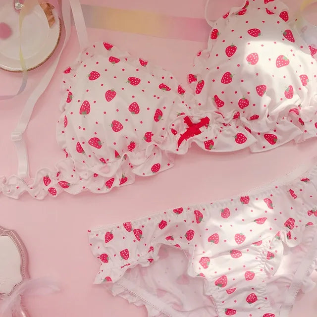 Strawberry Milk Kawaii Lingerie set