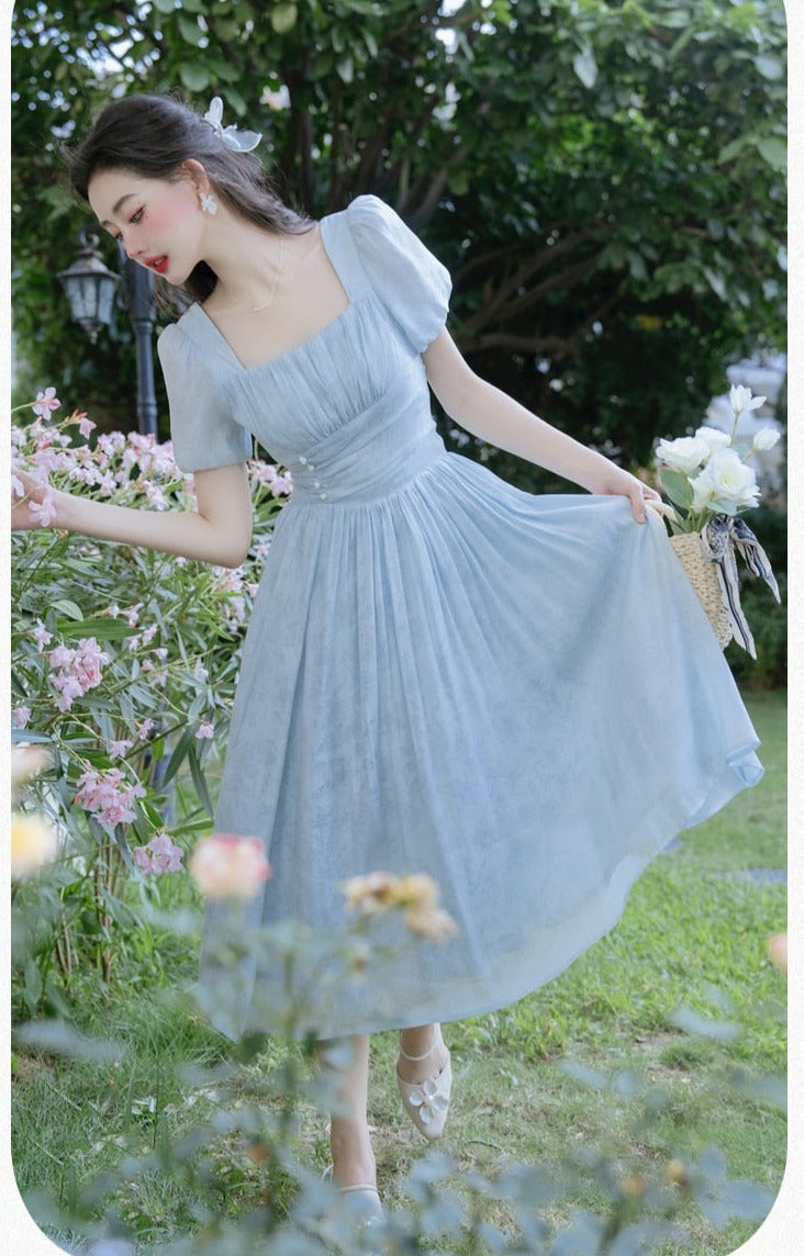 Edith 50s Blue Vintage-Style Dress