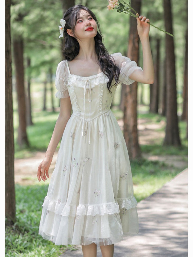 Delicate Embroidered Romantic Royalcore Fairycore Dress Princesscore Dress