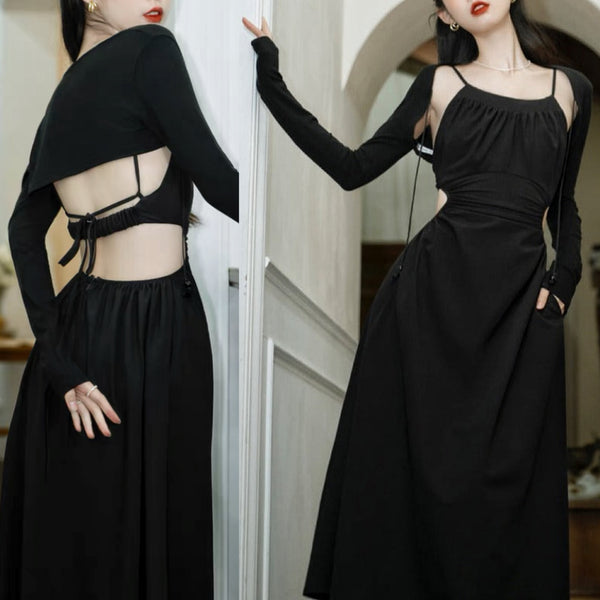Karma-Bewitched 2-Piece Dark Witchy Nu-Goth Dress Set