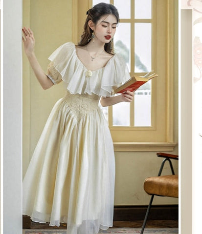 Primrose Romantic Victorian-style Light Academia Dress