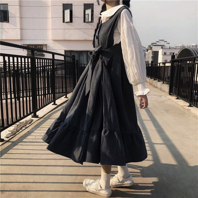 2-Piece Japanese Style Kawaii Aesthetic Oversized Casual Dress Set 