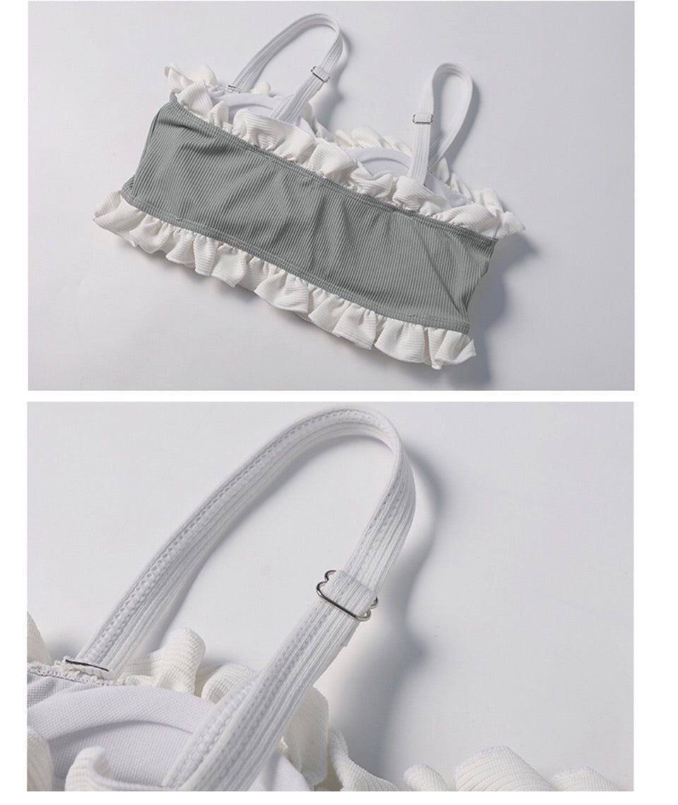 2-Piece Ruffle Nymphet Lolita Swimsuit Bikini Set 