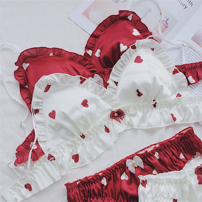 Valentine Heart Coquette Aesthetic Lingerie Set
