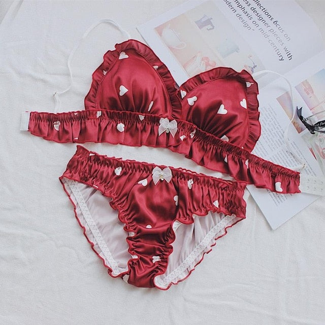 Valentine Heart Coquette Aesthetic Lingerie Set