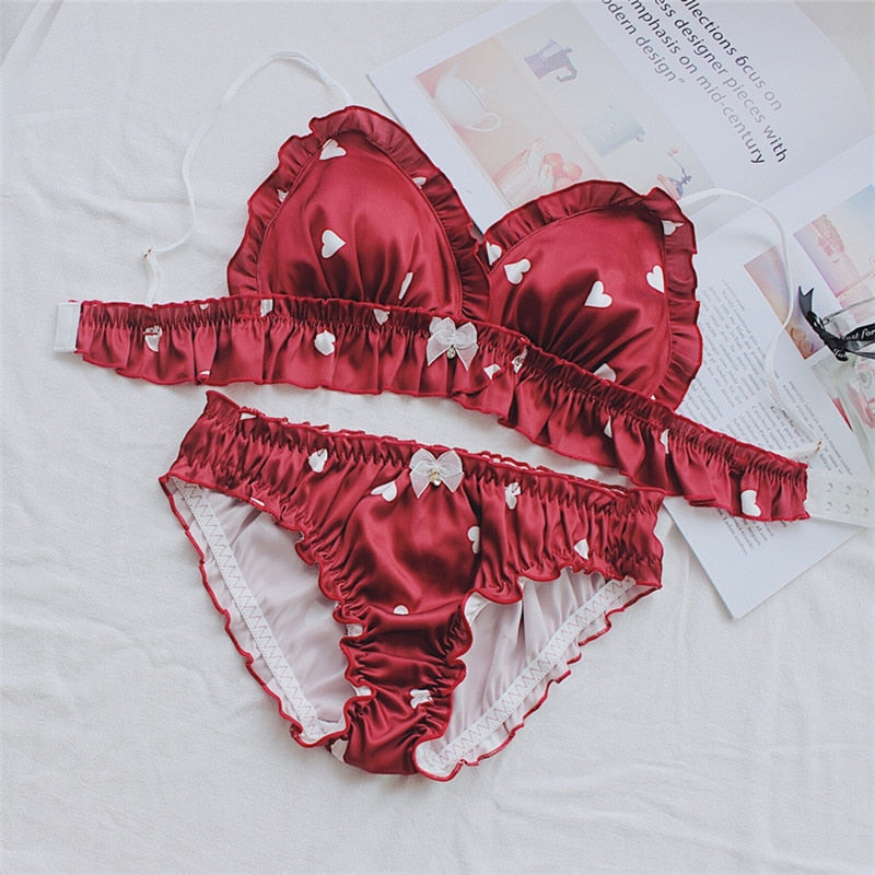Valentine Heart Coquette Aesthetic Lingerie Set