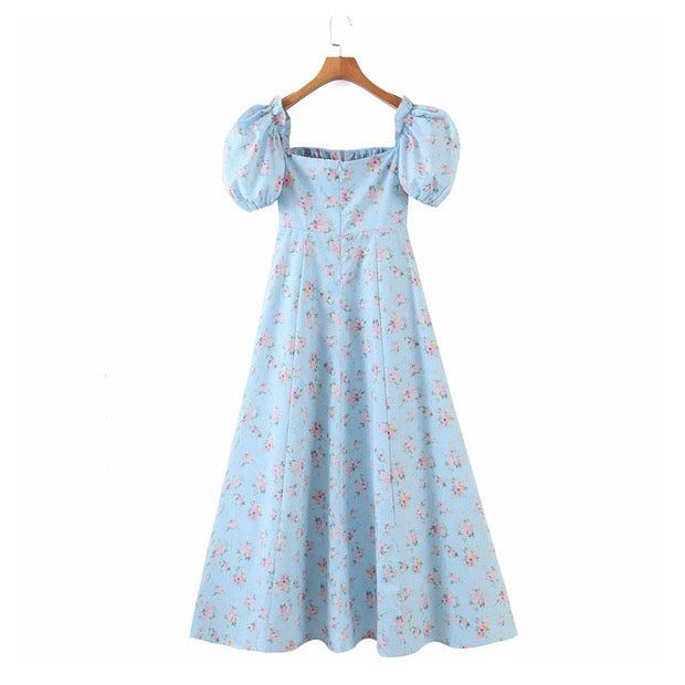 blue cottage dress Light Blue Gingham Cottagecore Dress