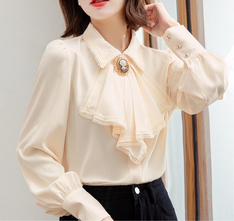 Audrey Vintage-style Cameo Blouse Vintage Aesthetic Clothing