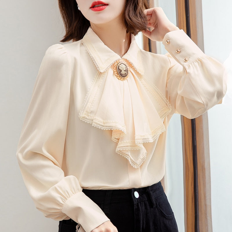 Audrey Vintage-style Cameo Blouse Vintage Aesthetic Clothing