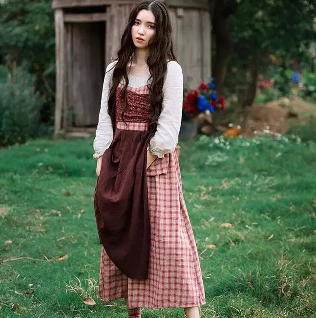Autumn Witch Cotton Cottagecore Dress 