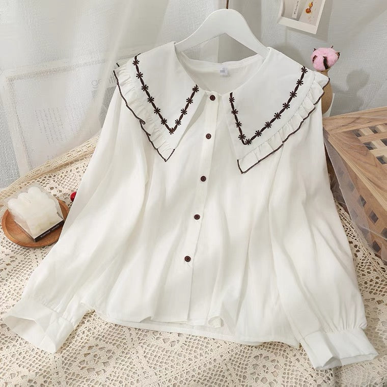Balbina Casual Vintage-style Cottagecore Shirt 