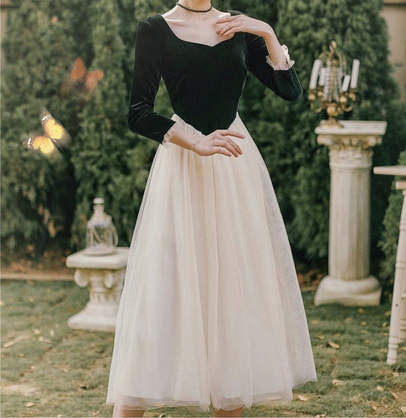 Ballet Quinn Vintage-style Velvet Tulle Princess Dress 