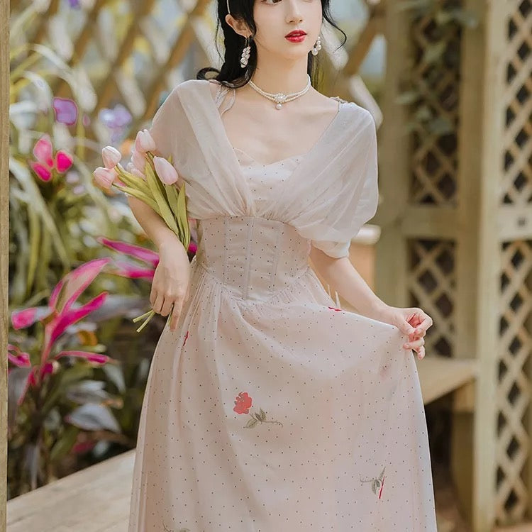 Betsy Lulu Vintage-aesthetic Flower Fairy Princess Dress 