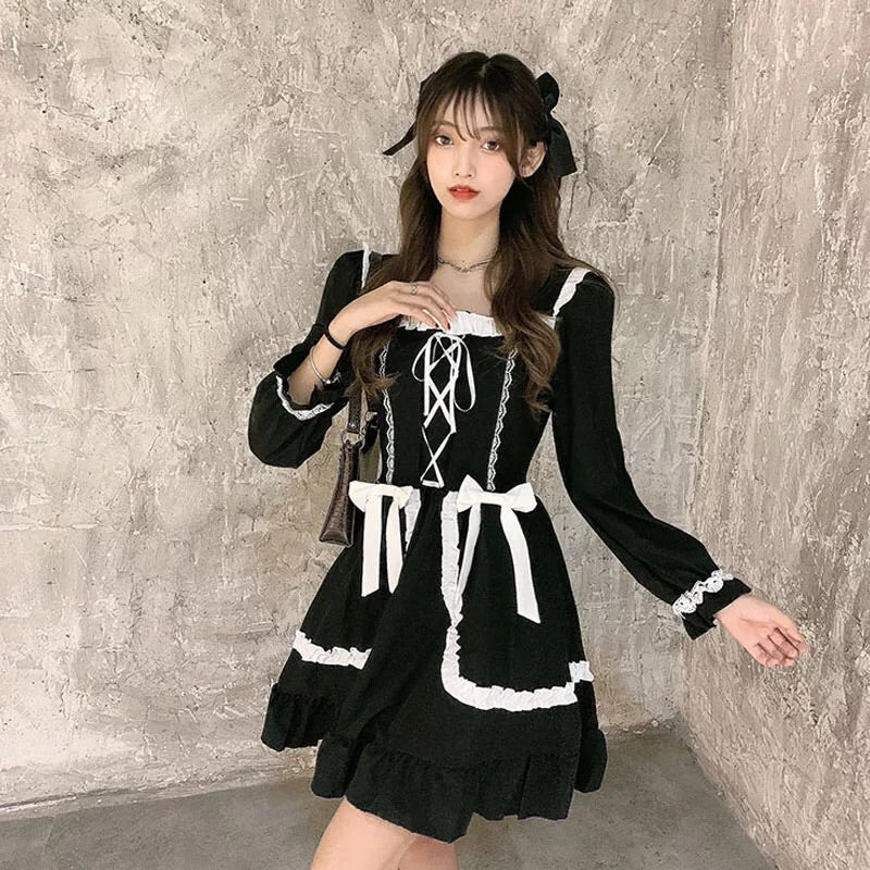 Black Cupcake Dark Lolita Gothic Mini Dress 