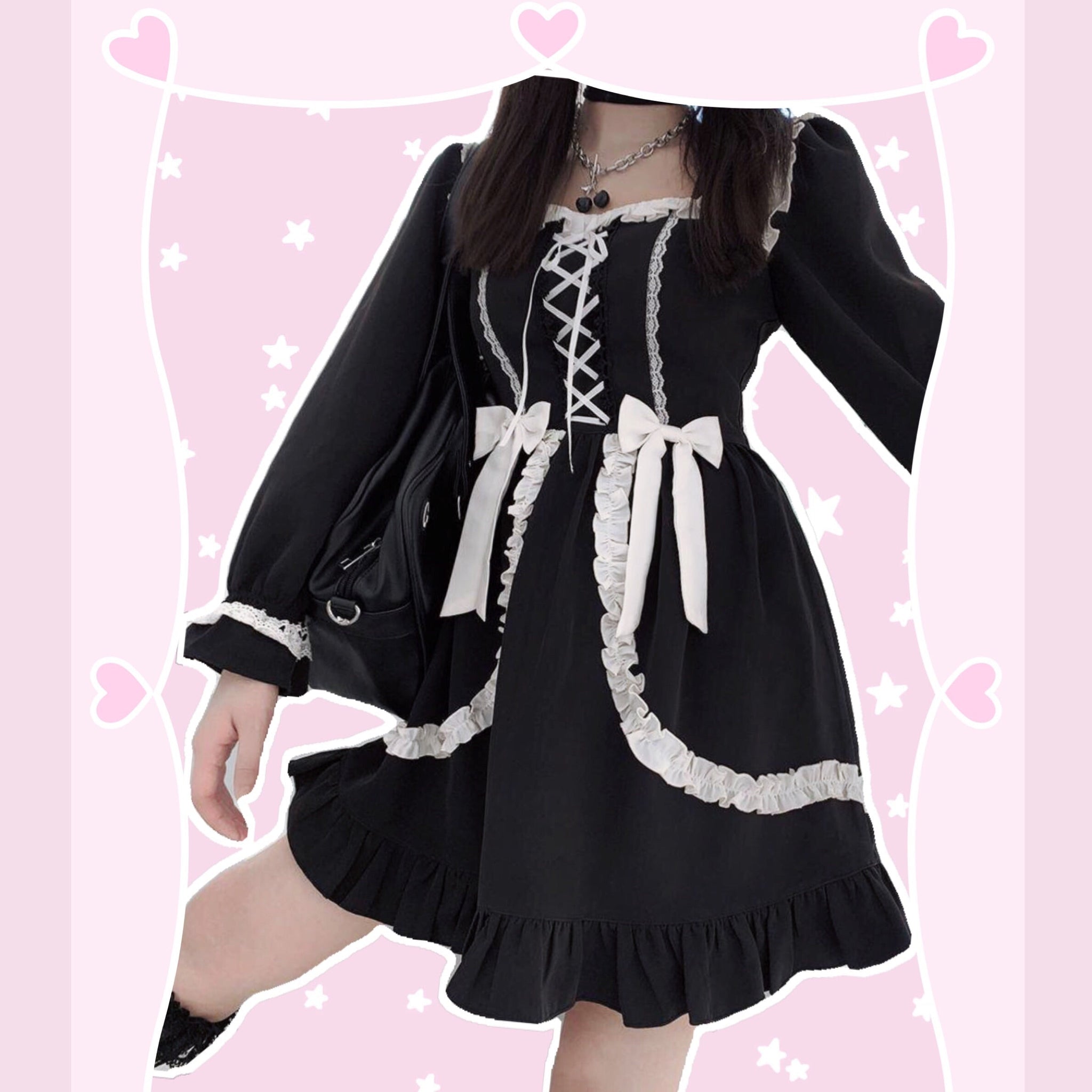 Black Cupcake Dark Lolita Gothic Mini Dress 