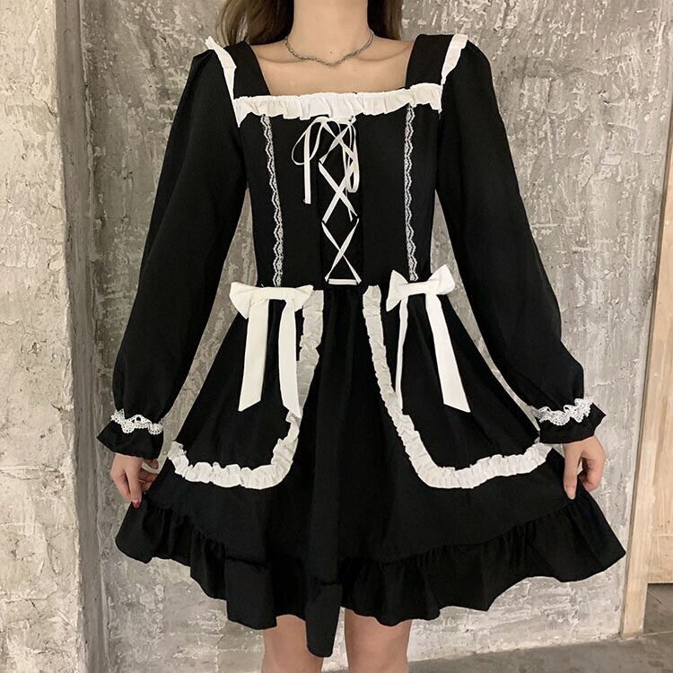 Black Cupcake Dark Lolita Gothic Mini Dress 