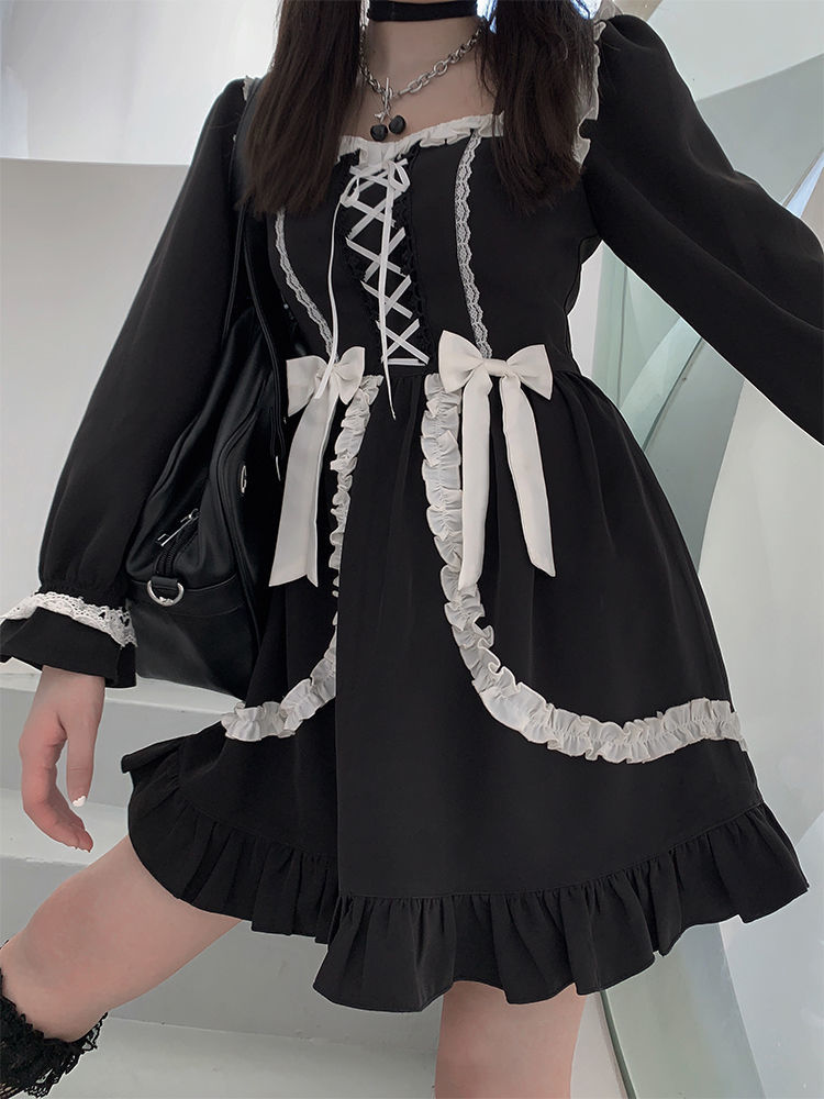 Black Cupcake Dark Lolita Gothic Mini Dress 