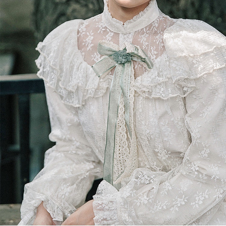 Bozana Romantic Victorian Vintage Lace Cottagecore Dress 