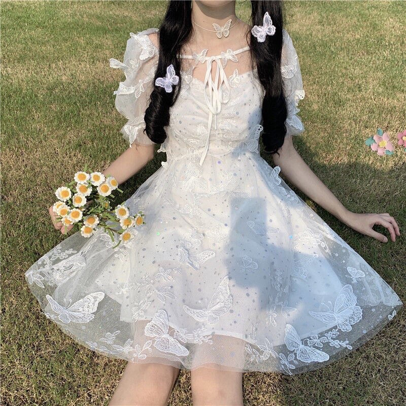 Butterfly Angel Sparkle Princess Lolita Fairy Dress 