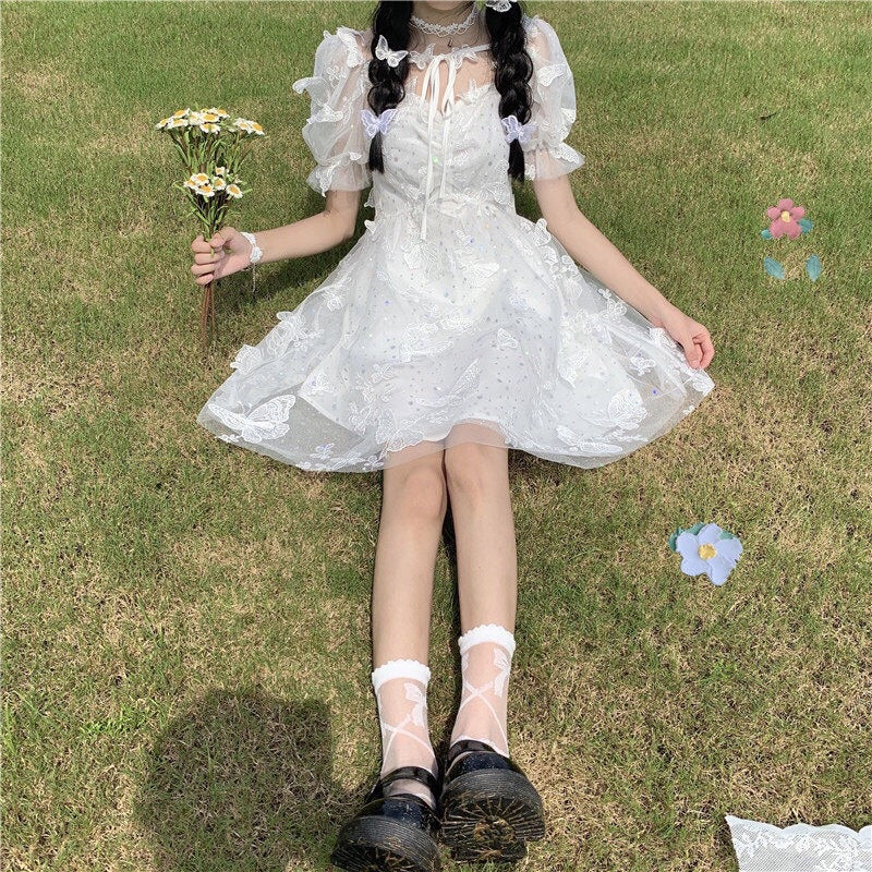 Butterfly Angel Sparkle Princess Lolita Fairy Dress 