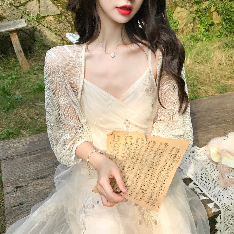Butterfly Embroidered Vintage-Style Lace Fairy Dress 