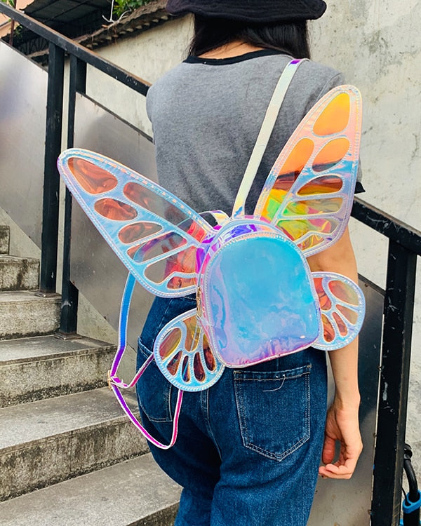 Butterfly Laser Holographic Mini Backpack 