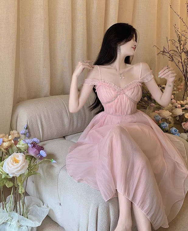 Calla Pastel Pink Soft Girl Aesthetic Fairy Dress 