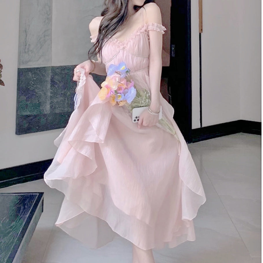 Dusty Pink Fairy Dress / Gown, Women's Fashion, Dresses & Sets, Evening  dresses & gowns on Carousell