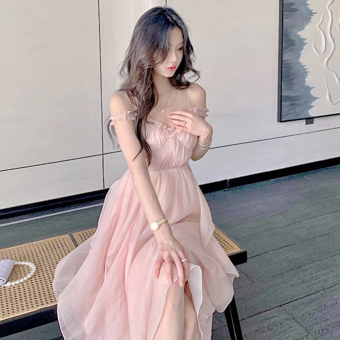 Calla Pastel Pink Soft Girl Aesthetic Fairy Dress 