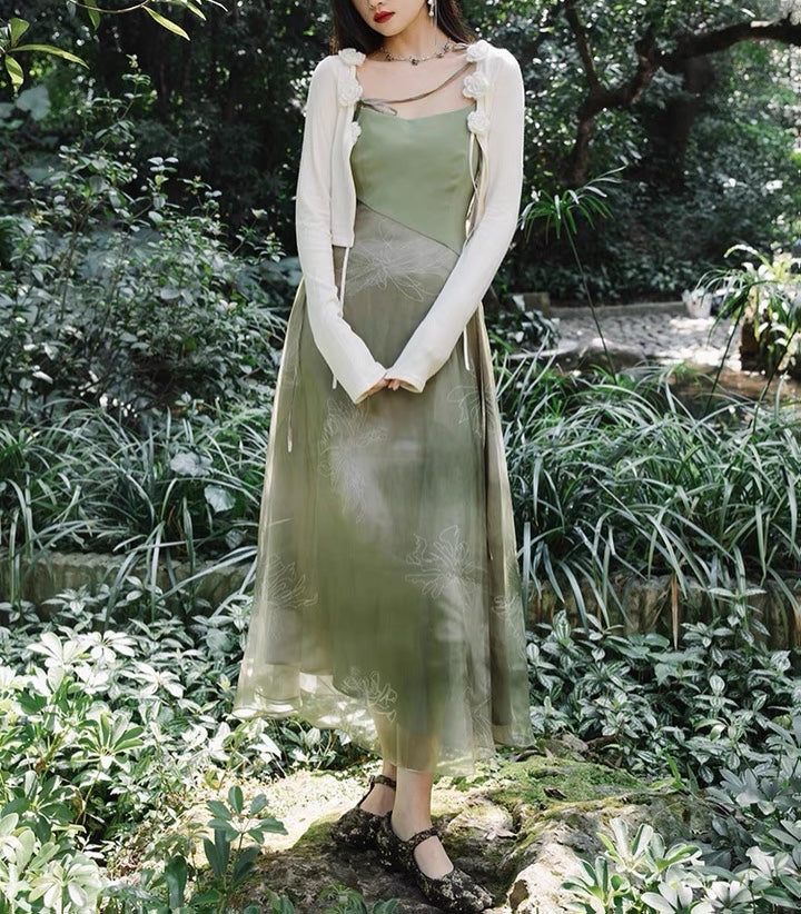 Cedar Field Green Witch Slip Dress 