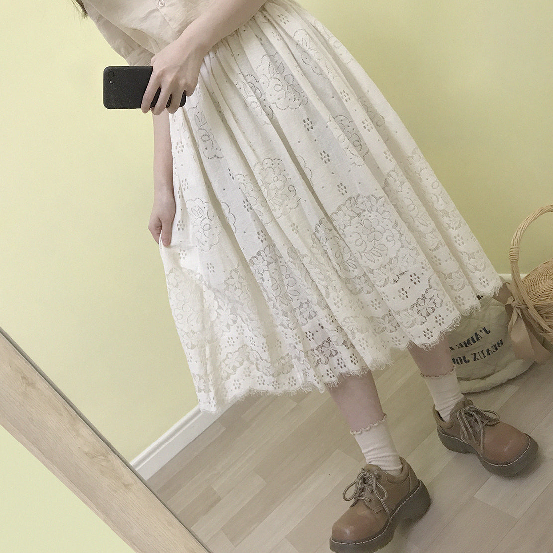 Cottage Fairy Lace Cottagecore Skirt 