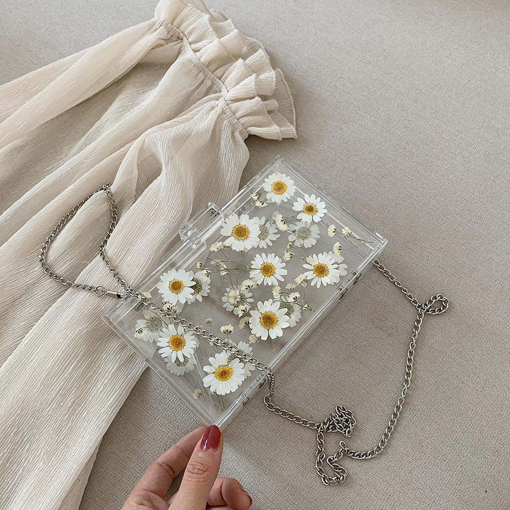 Daisy Dream Aesthetic Acrylic Clutch Bag 